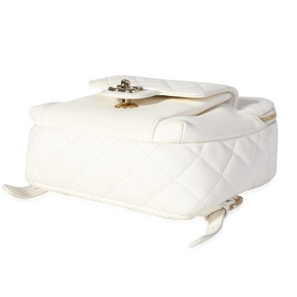 Chanel White Quilted Caviar CC Day Backpack - Picture 6 of 7